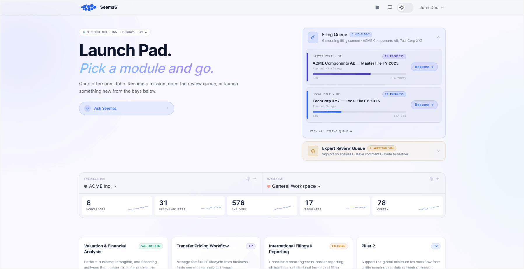 Personalized Launch Center